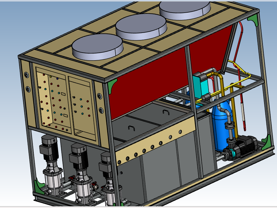风冷冷冻水机组设计模型（带保温水箱）6.png