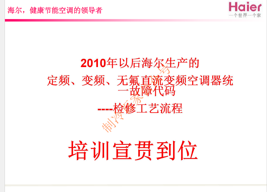 海尔空调故障代码汇总资料